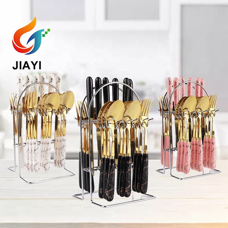 18/10 gold 24-piece stainless steel tableware set