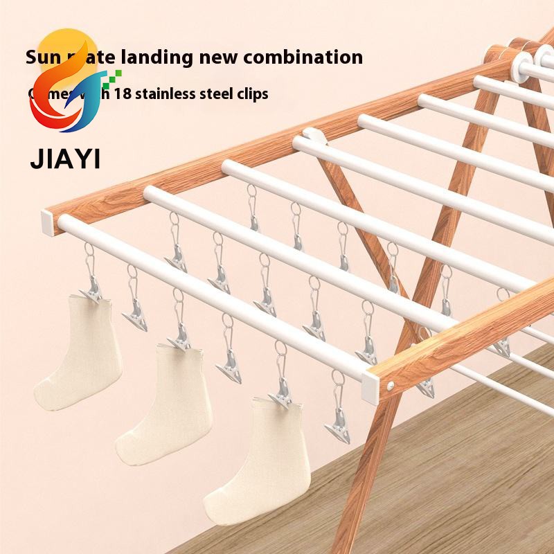 Metal Floor Drying Rack with Clothes Hanger